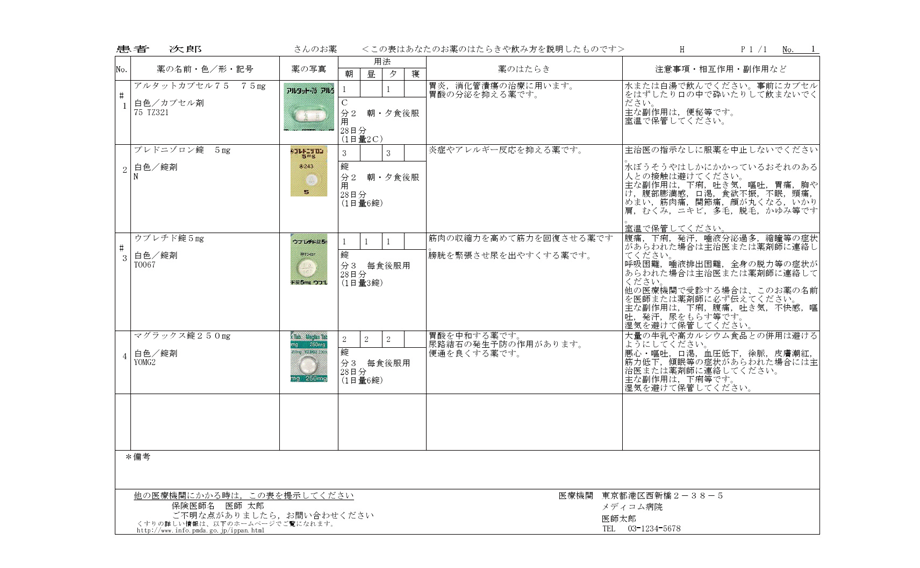 カラー薬剤文書発行 イメージ