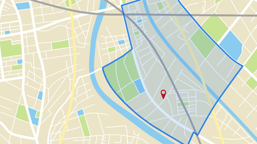 車による到着時間の範囲(イメージ)