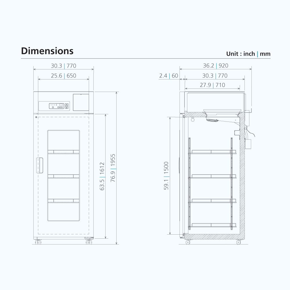MPR-722R-PA Dimensional Drawing