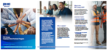 海外居住者向け持株会制度の案内用Bookletの表紙（左）と中ページ（右）